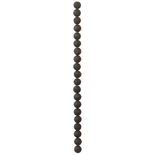 9 Pack:  Black Lava Quartz Round Beads, 10mm by Bead Landing™